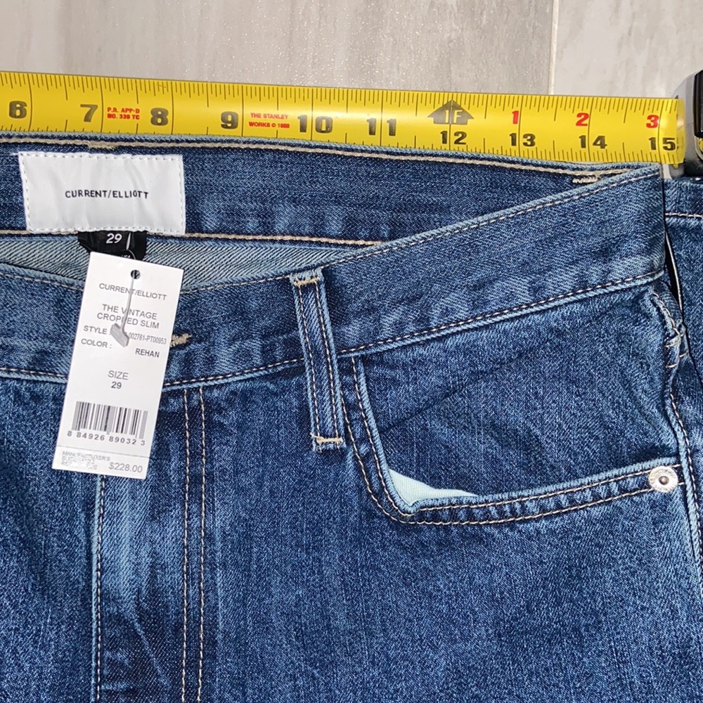 Current/Elliott The Vintage Cropped Slim, Made in the USA, 29x27, NWT $228 MSRP - Picture 7 of 14